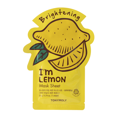 TonyMoly - I`m Real Lemon Mask Sheet Brightening - Brightening Face Mask - 1pc/21ml